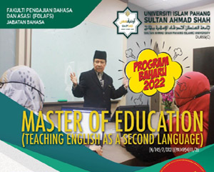 MASTER OF EDUCATION TEACHING ENGLISH AS A SECOND LANGUAGE (N/145/7/0121(PA14954)11/26)