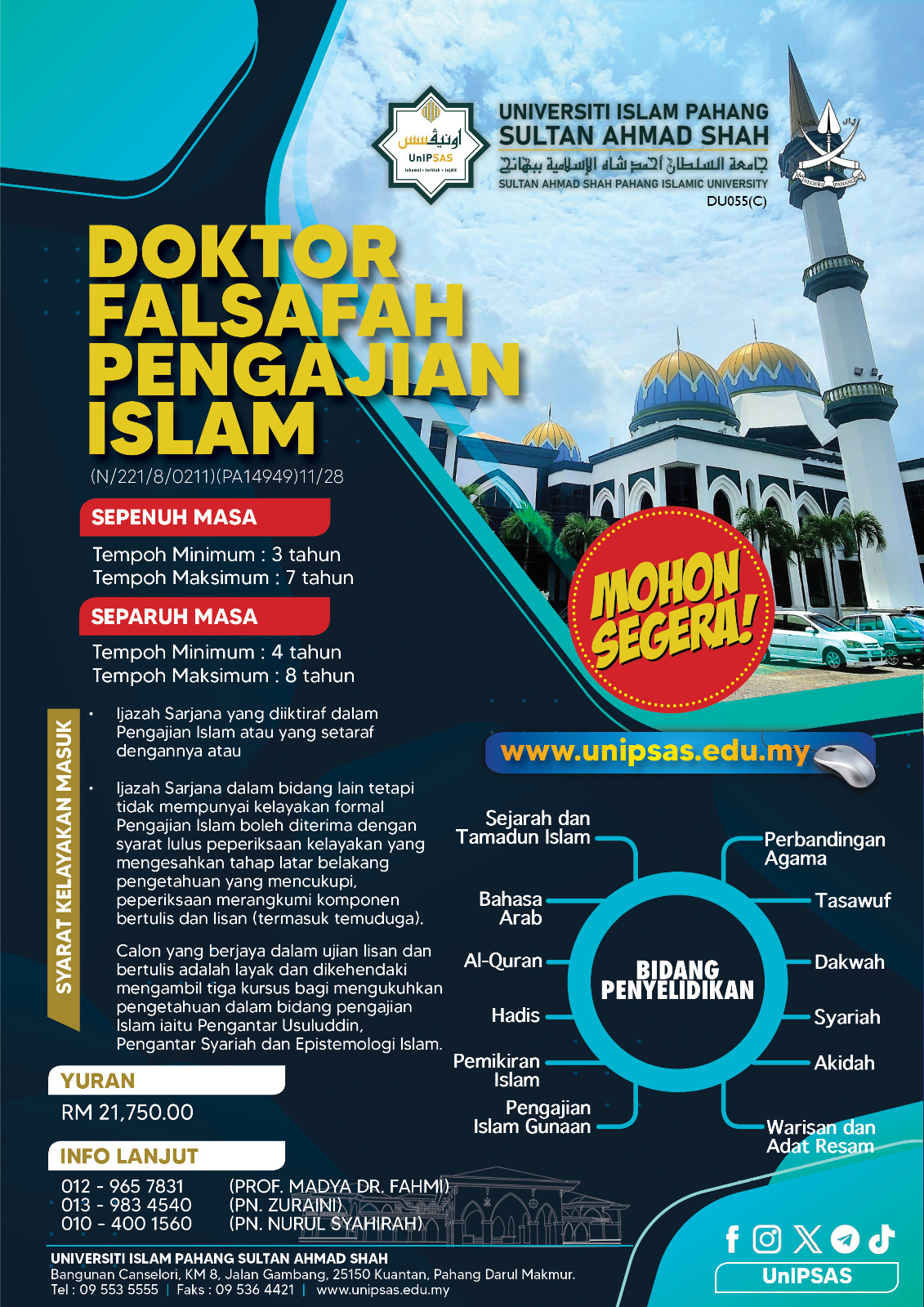 Doktor Falsafah Pengajian Islam Jun2025