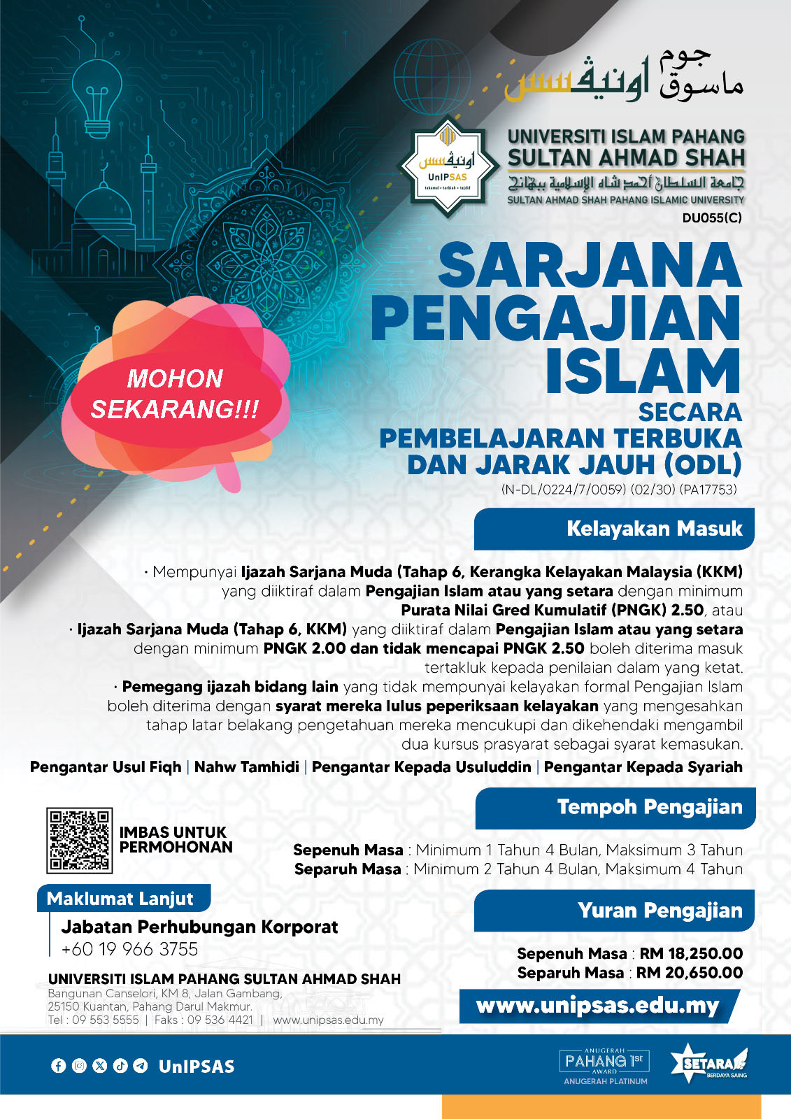 Sarjana Pengajian Islam (ODL) UnIPSAS 09102025 PAGE1